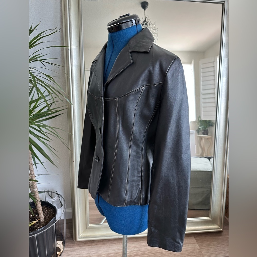 Vintage Wilson’s Leather Button Down Thick Stitch Coat Jacket Size M - Picture 5 of 9